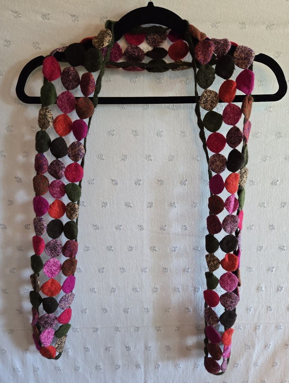 Echo Multicolor Circle Cut out Knit Scarf - Wool